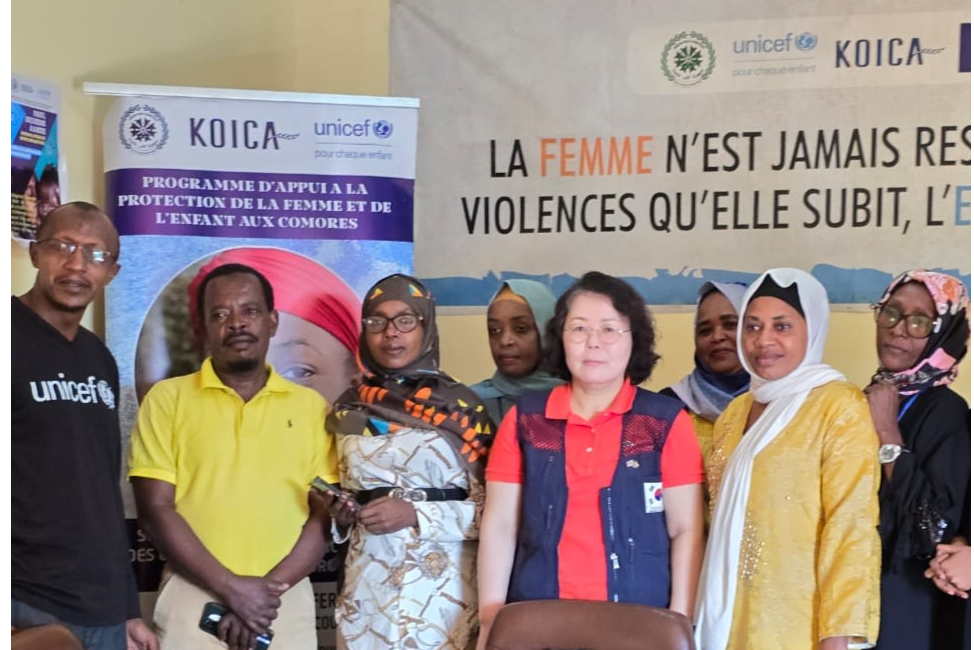 Visite sur terrain du projet d’appui KOICA-UNICEF à la protection de la femme et de l’enfant aux Comores (le 5 juillet)