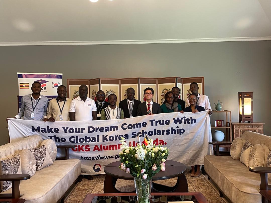 Ambassador meets 10 Ugandan students departing for South Korea under the Global Korea Scholarship (GKS) program