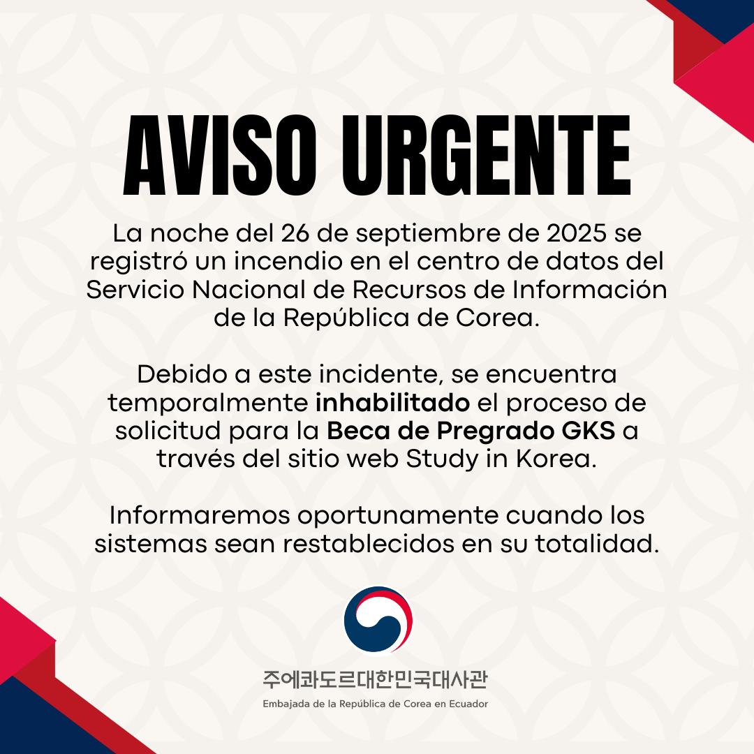 Aviso sobre la suspención de la solicitud para la Beca de Pregrado GKS