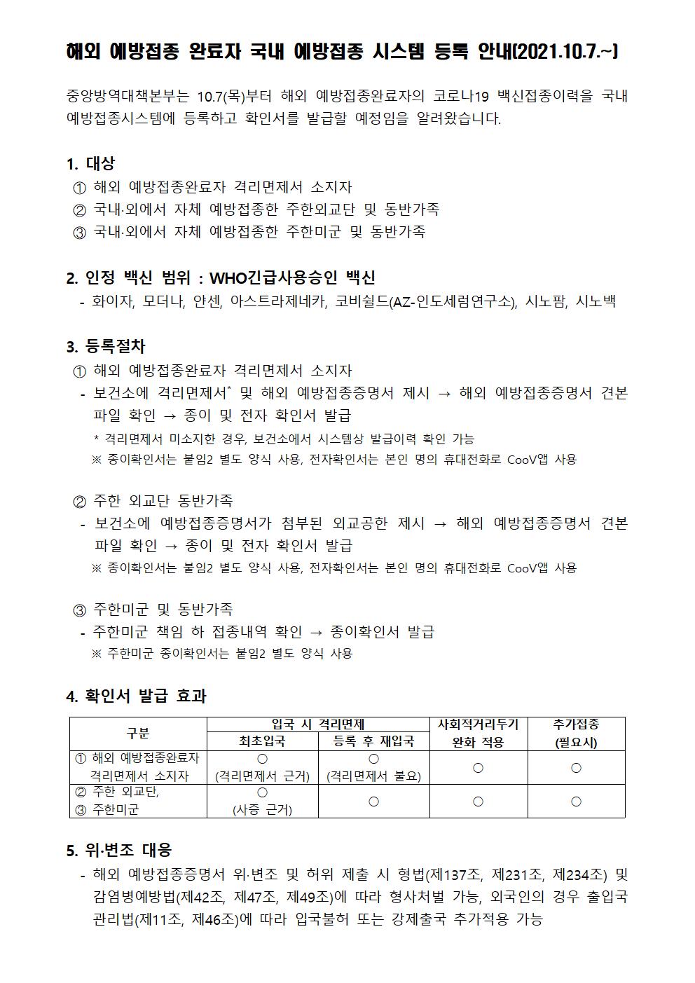 해외 예방접종완료자 국내 예방접종 시스템 등록 안내 상세보기|코로나19주호치민 대한민국 총영사관