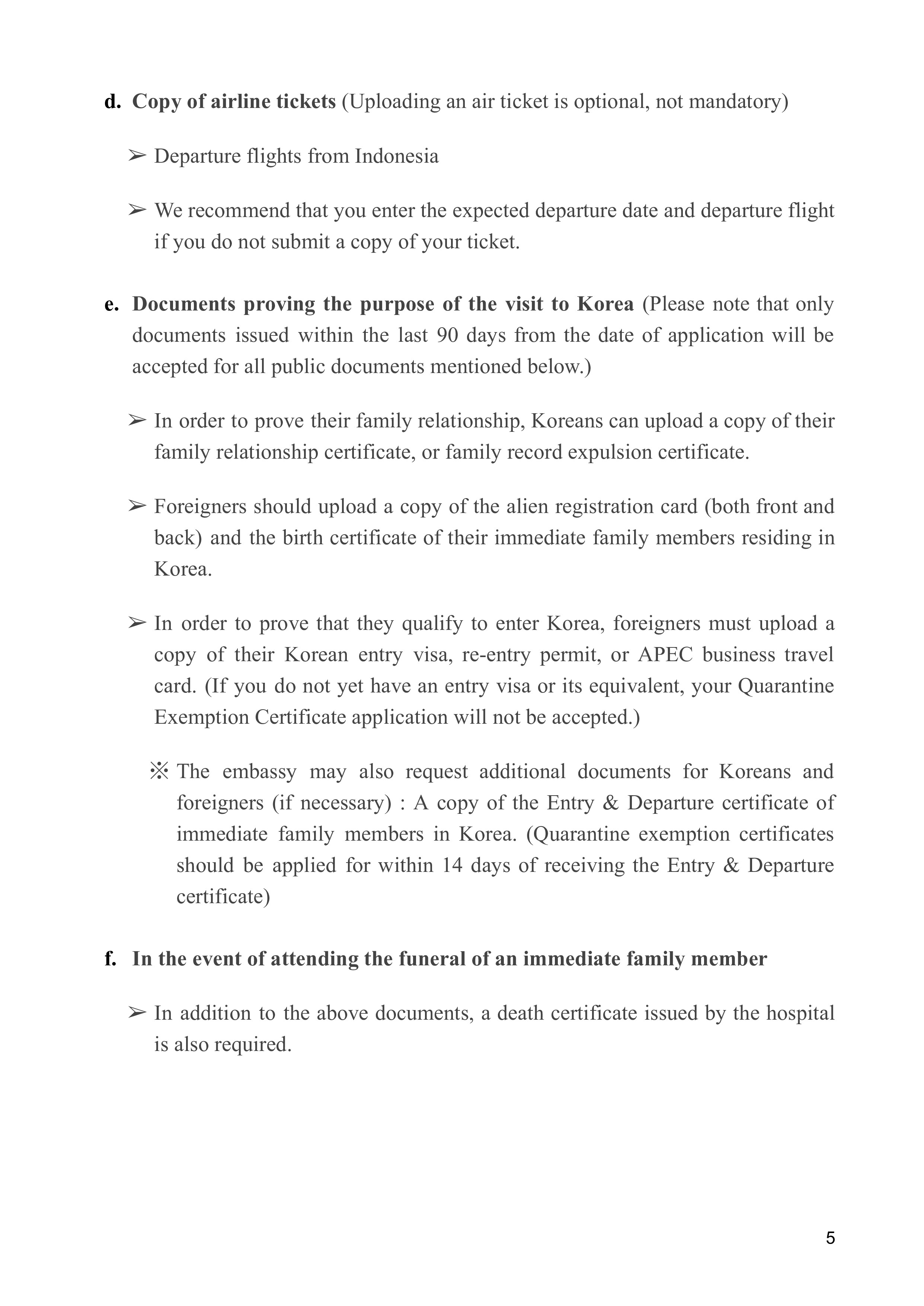 Information on the issuance of Quarantine Exemption Certificates for