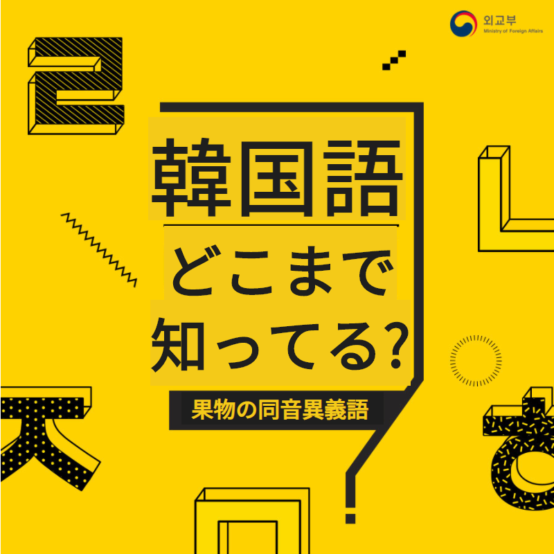 韓国語どこまで知ってる 果物の同音異義語 상세보기 文化駐大阪大韓民国総領事館