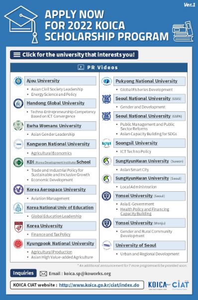 koica phd scholarship 2022