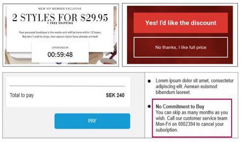 통계하이라이트: 다크패턴 유형 예시