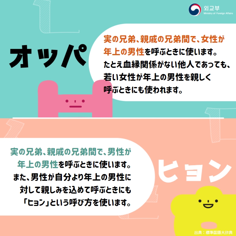 カードニュース 韓国語 家族の呼び方 상세보기 外交部ニュース駐横浜大韓民国総領事館